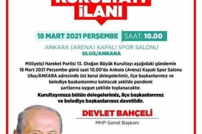 MHP KURULTAY DUYURUSU