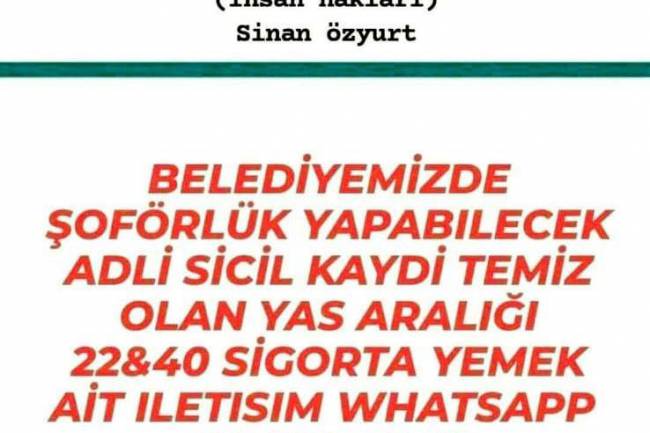 HBB’DEN AÇIKLAMA: “İŞE ALIM YAPILDIĞI HABERLERİ ASILSIZDIR”