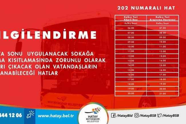 SOKAĞA ÇIKMA KISITLAMASINDA ÇALIŞACAK OTOBÜS HATLARI