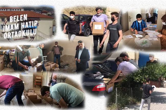 BELEN İMAM HATİP ORTAOKULU AİLESINDEN İHTİYAÇ SAHİBİ AİLELERE  RAZAMAN KUMANYASI DAĞITIMI