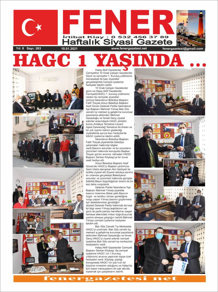 10.01.2021 tarihli  İskenderun Fener  Gazetesi  