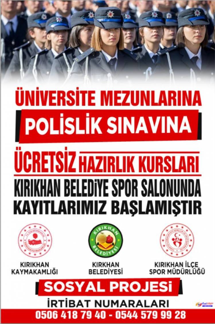 KIRIKHAN’DA POLİSLİK SINAVLARI İÇİN ÜCRETSİZ KURS KAYITLARI BAŞLADI